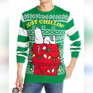 Peanuts Snoopy Just Chillin Ugly Christmas Sweater Holiday Party Men's XXL